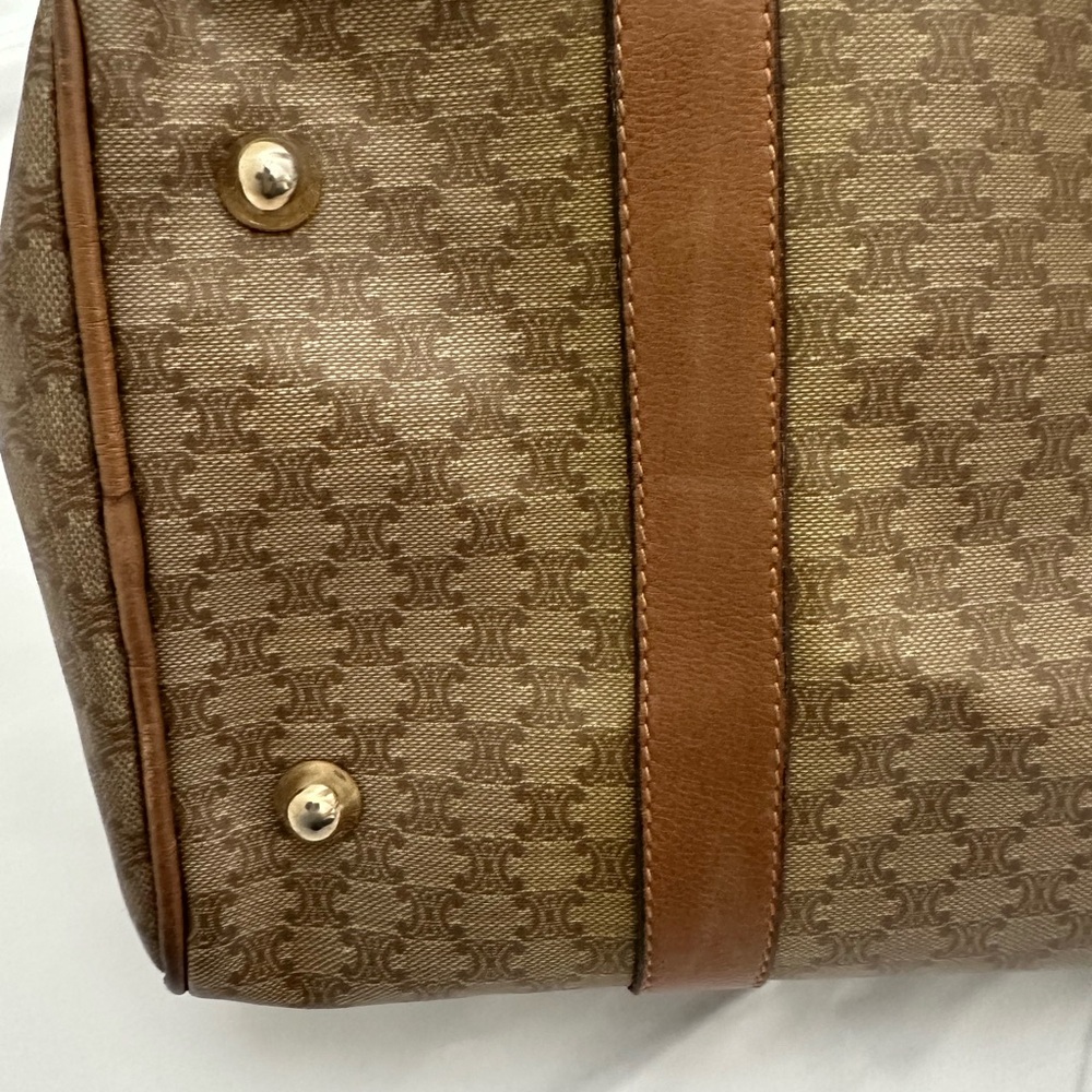 Celine Brown Macadam Canvas Handbag - Picture 10 of 14